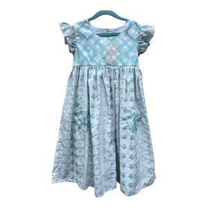 Evie’s closet size 8 dress with chore pockets plaid novelty print cottagecore